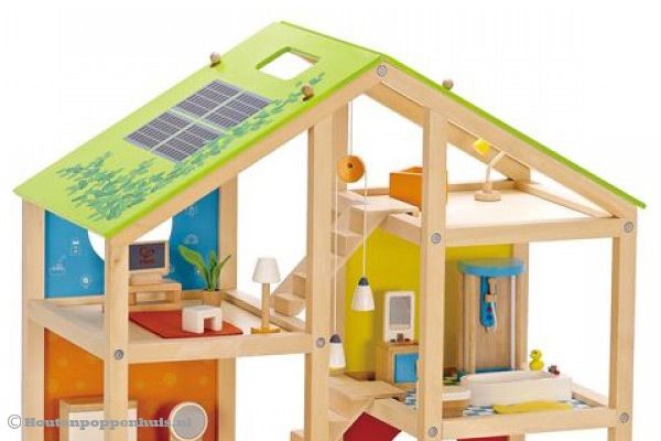Vrolijk gekleurd poppenhuis voor kids vanaf 3 jaar.