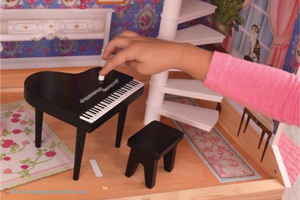 Piano maakt muziek als je op de knop drukt.