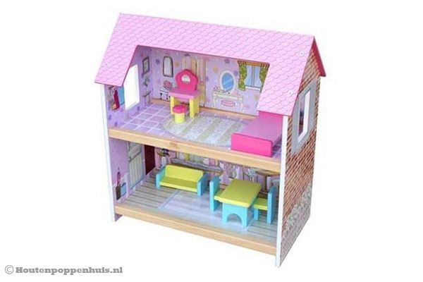Houten poppenhuis Fleur.